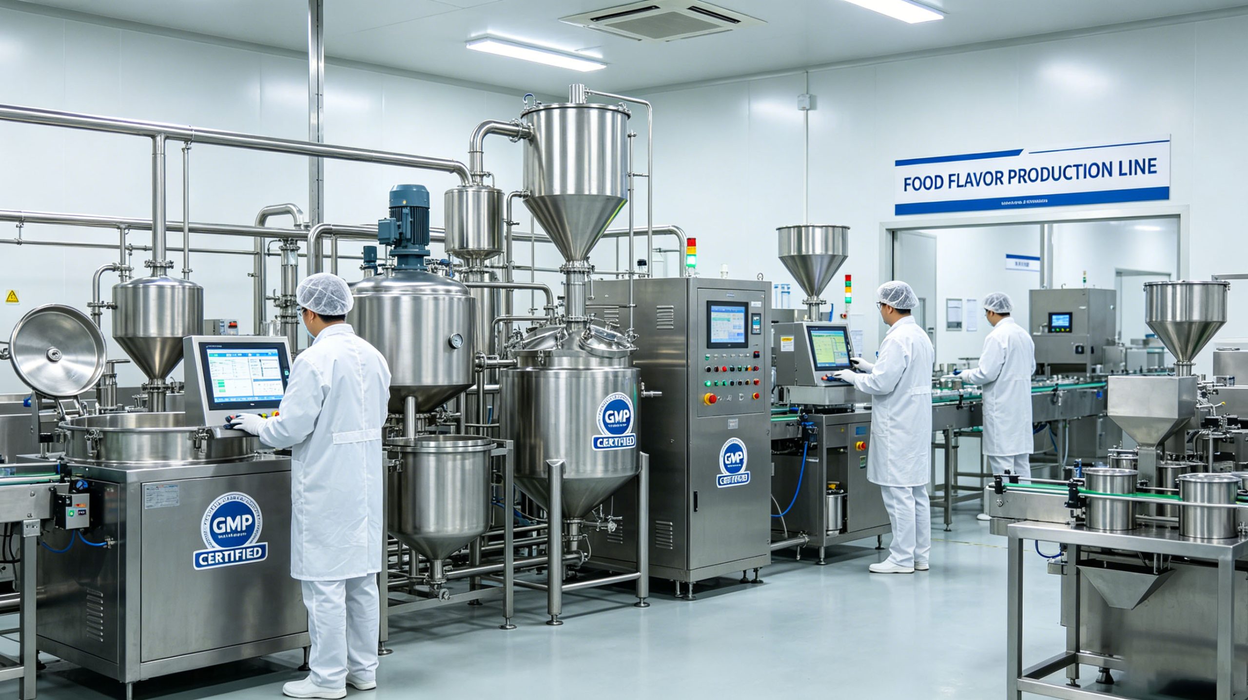 Bulk packaging of food-grade flavor concentrates in a sanitized warehouse